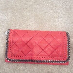 Chic Quilted Chain-Trim Clutch - Coral